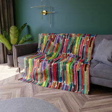 Load image into Gallery viewer, Rainbow Bricks Crushed Velvet Blanket