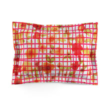 Load image into Gallery viewer, Floral Plaid Microfiber Pillow Sham