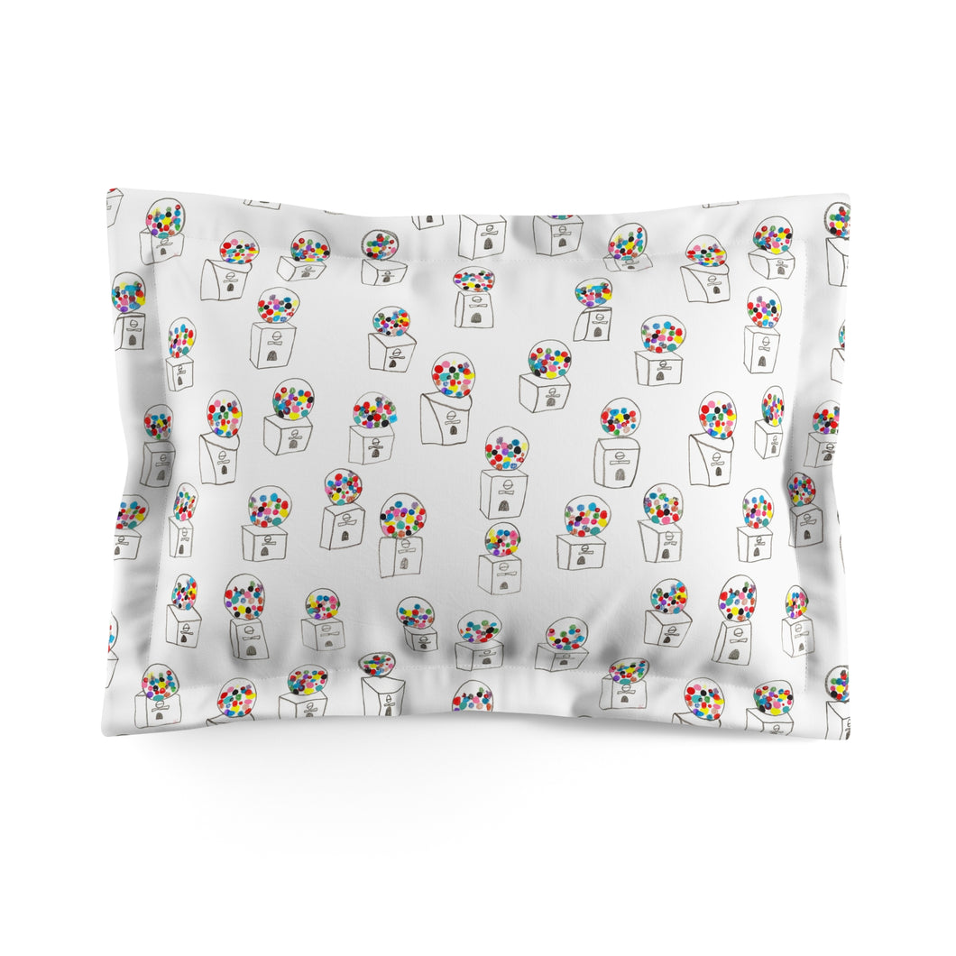 Gumball Machine Microfiber Pillow Sham