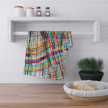 Load image into Gallery viewer, Free-hand Plaid Cotton Tea Towel
