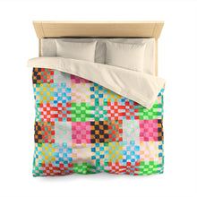 Load image into Gallery viewer, Pastel Checkerland Microfiber Duvet Cover
