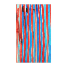 Load image into Gallery viewer, Blue + Red Stripe Cotton Tea Towel
