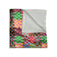 Load image into Gallery viewer, Checkerland Crushed Velvet Blanket
