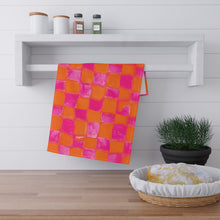 Load image into Gallery viewer, Grapefruit Checkerboard Cotton Tea Towel
