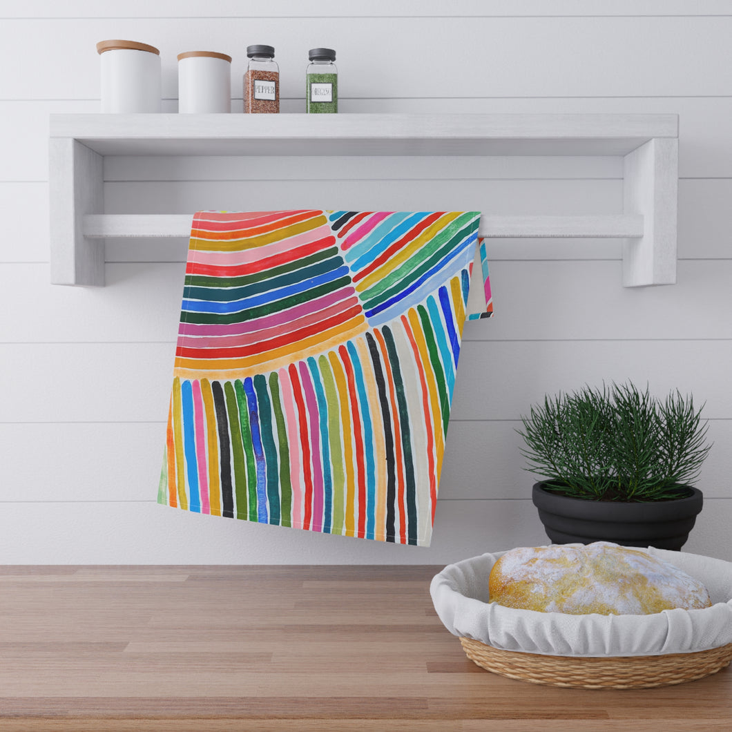 Rainbow Stripe 3 Cotton Tea Towel