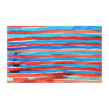 Load image into Gallery viewer, Blue + Red Stripe Cotton Tea Towel
