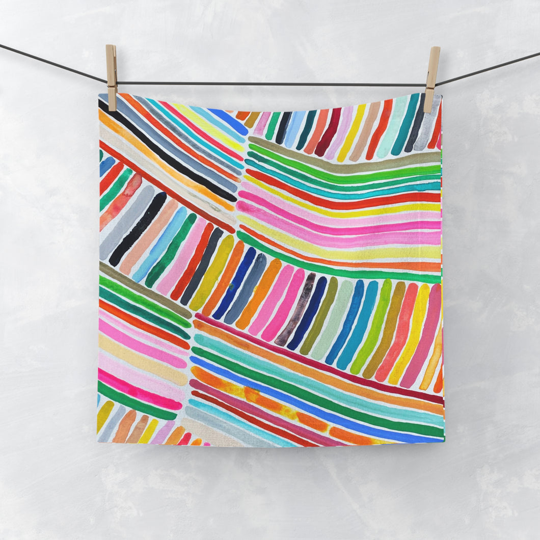 Super Rainbow Stripe Face Towel