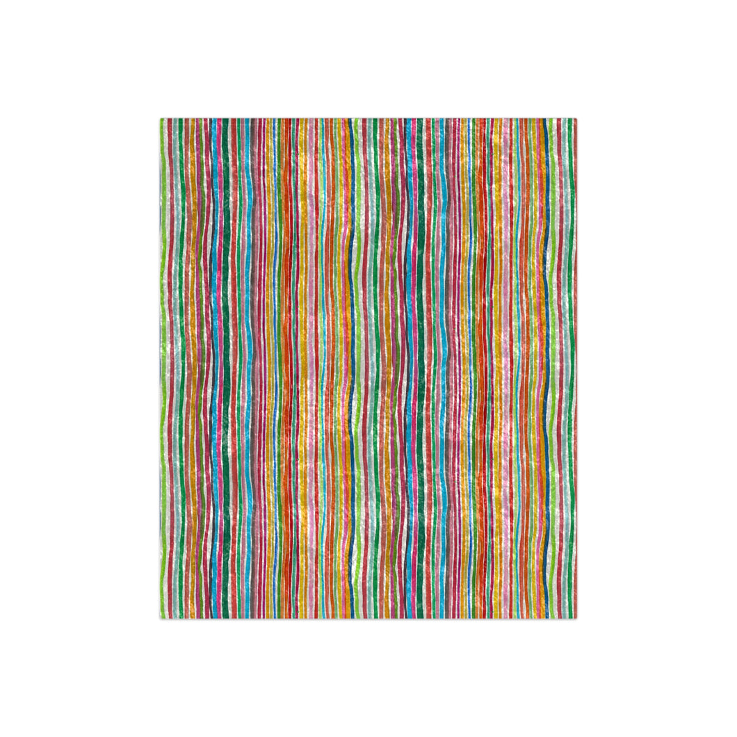 Pop Stripe Crushed Velvet Blanket