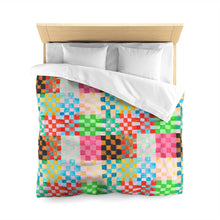 Load image into Gallery viewer, Pastel Checkerland Microfiber Duvet Cover
