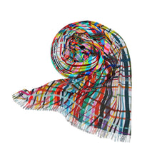 Load image into Gallery viewer, Watercolor Madras Plaid Stripe Scarf
