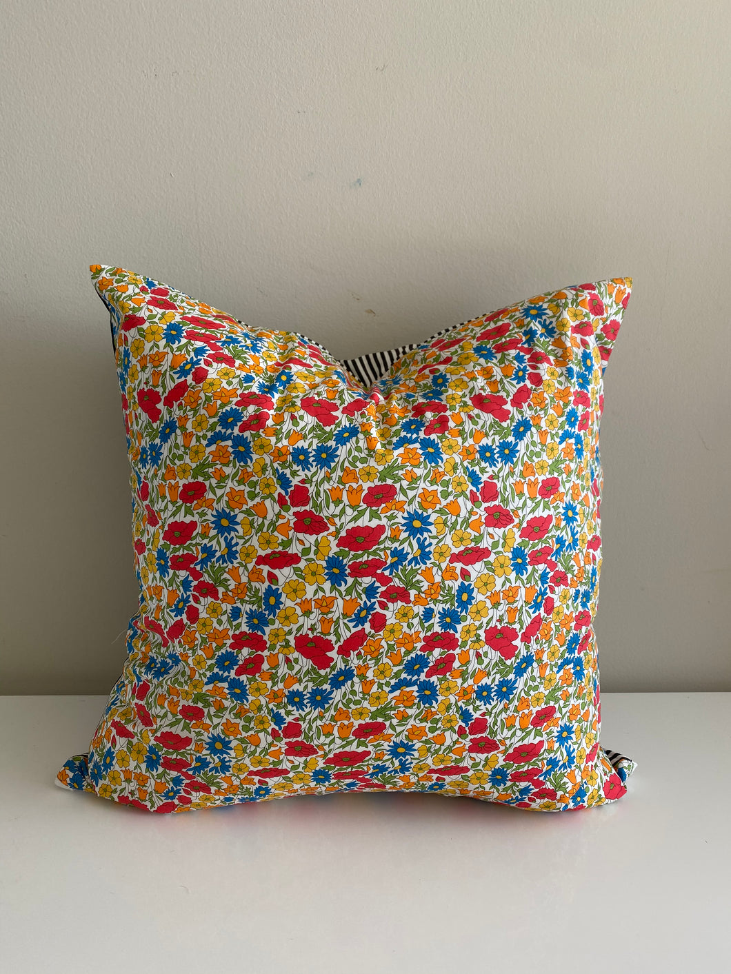 Double-Sided Pattern + Striped Throw Pillows