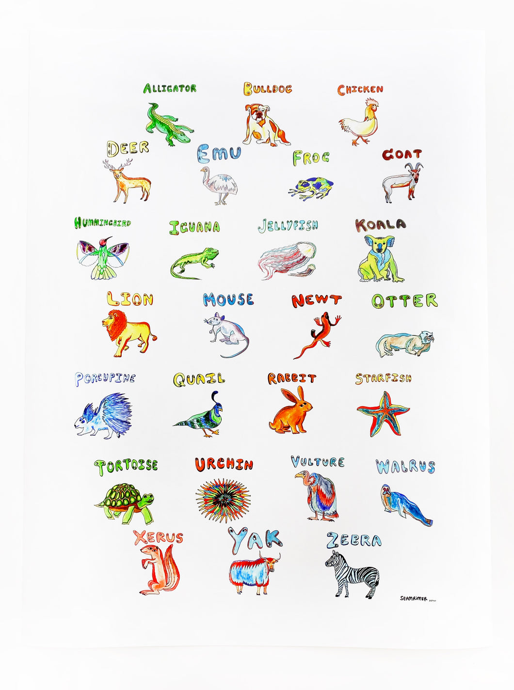 Animal A-Z Alphabet Poster